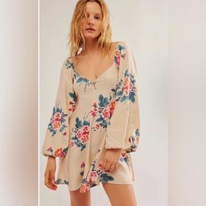 Free People Women's Francesca Floral-Print Mini Dress SZ L NWOT